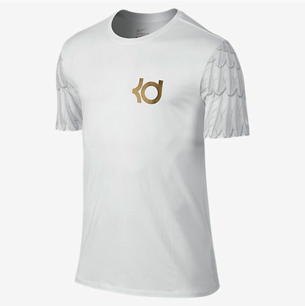 Nike KD 7 Aunt Pearl T-Shirt Men Kevin Durant VII White Gold 8 9 10 11 12 13 14
