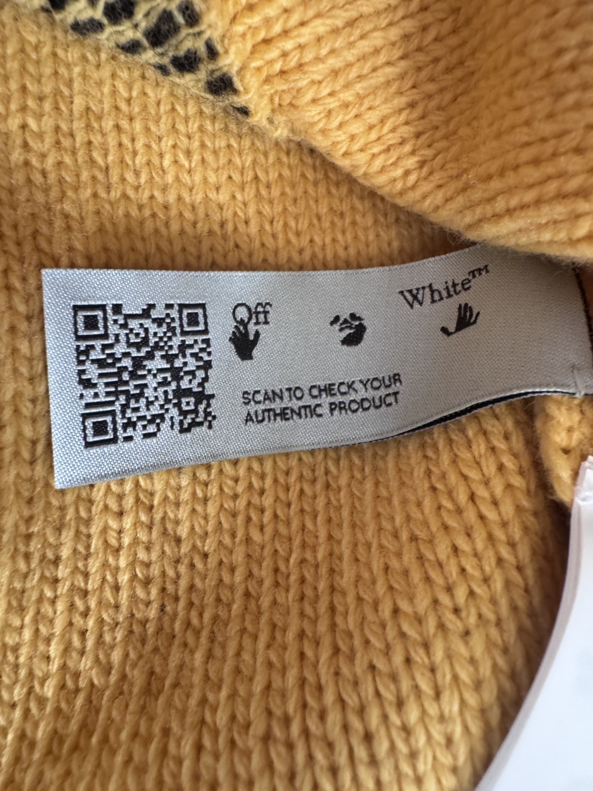 NWT $850 Off-White Color Block Logo Knit Sweater Black Yellow Virgil S AUTHENTIC