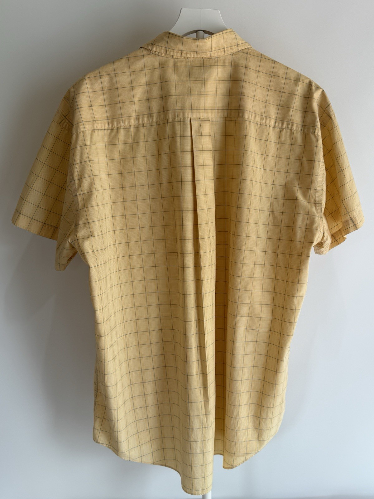 Vintage L.L.BL.Bean Men’s XL Yellow Plaid Cotton Blend Woven Button-Up Shirt