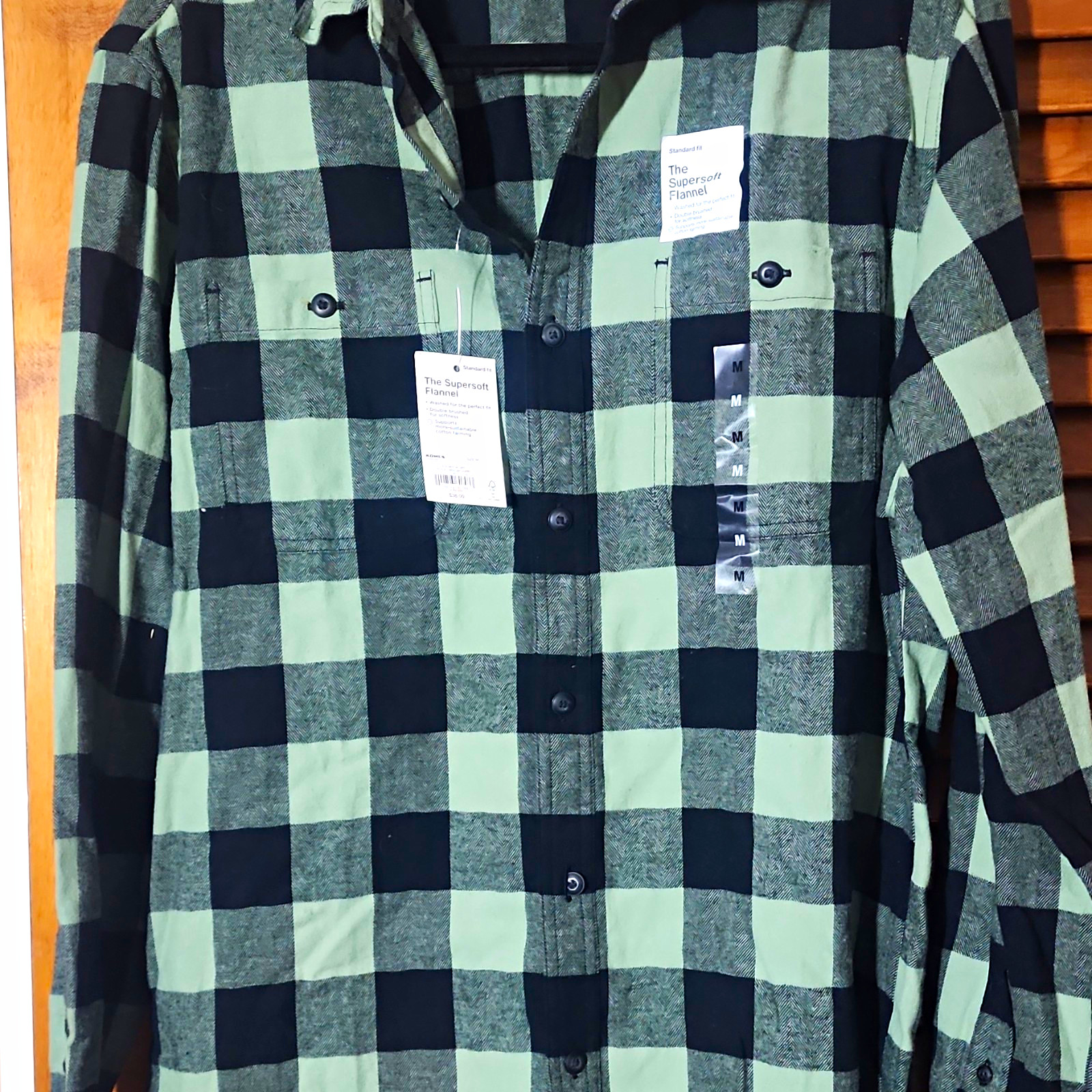 Sonoma The Supersoft Flannel Men’s Plaid Flannel Long Sleeve Button-Up Shirt M