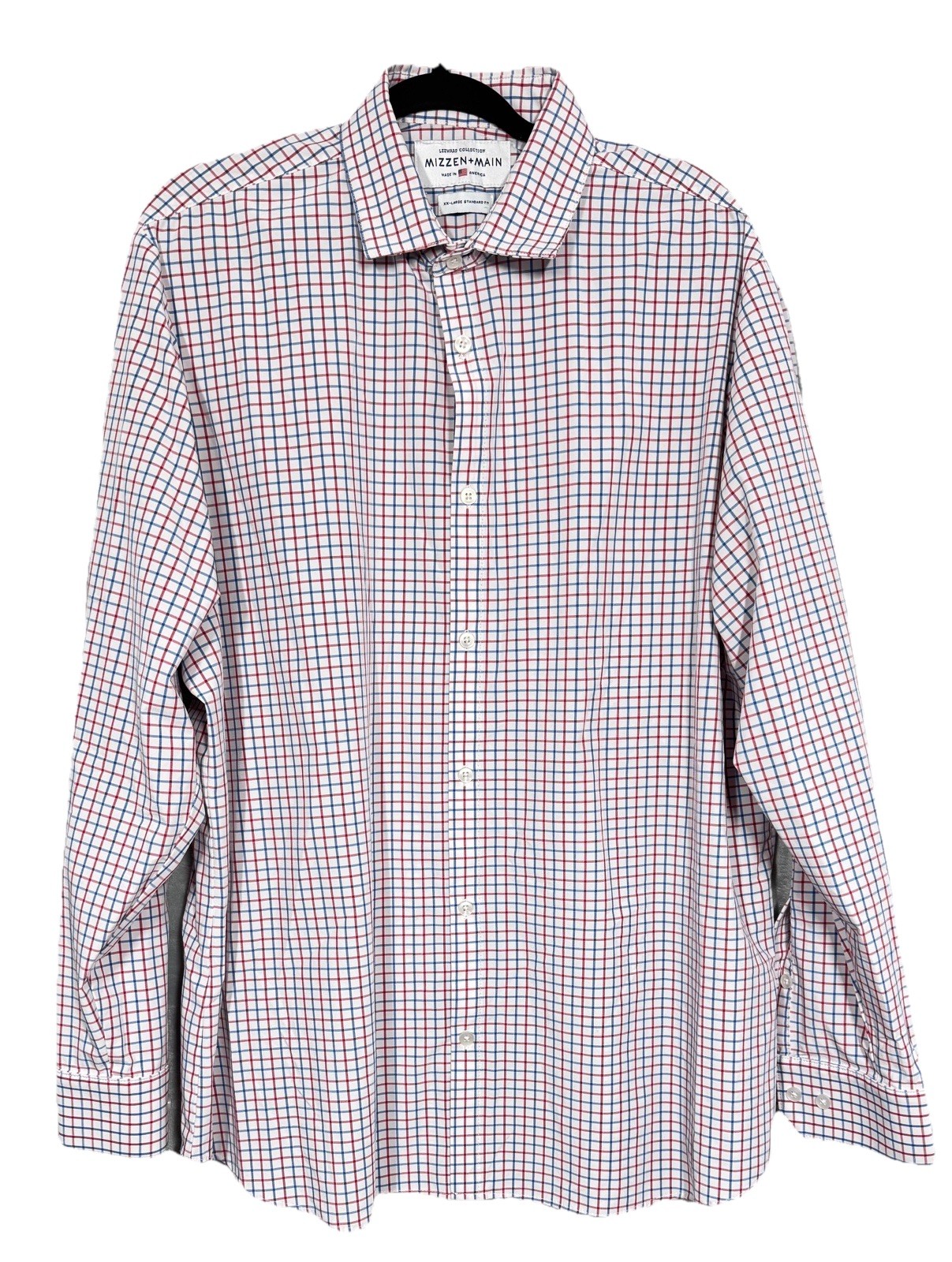 Mizzen + Main Leeward Button Shirt Standard Fit Long Sleeve Check Plaid Men XXL