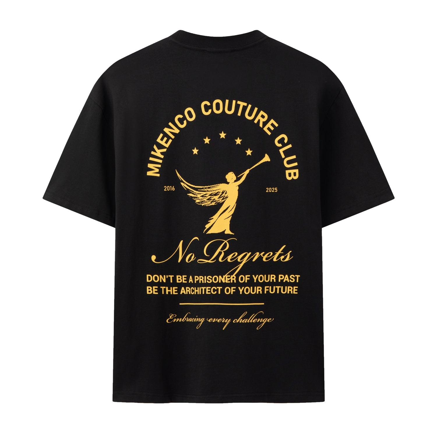 No Regrets Angel Trumpet Graphic Tee Black T-Shirt