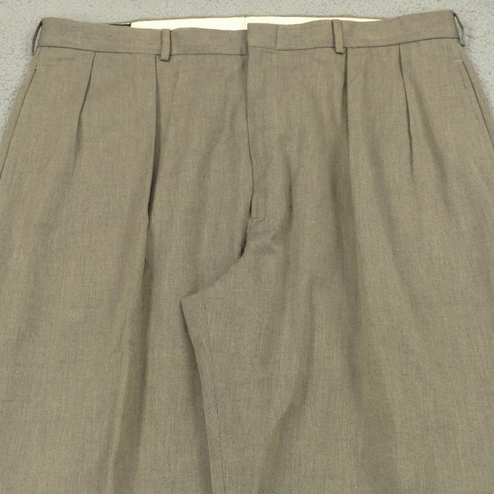 Polo Ralph Lauren Pants 40×32 Wide Pleated High Rise Cuffed Trouser Herringbone