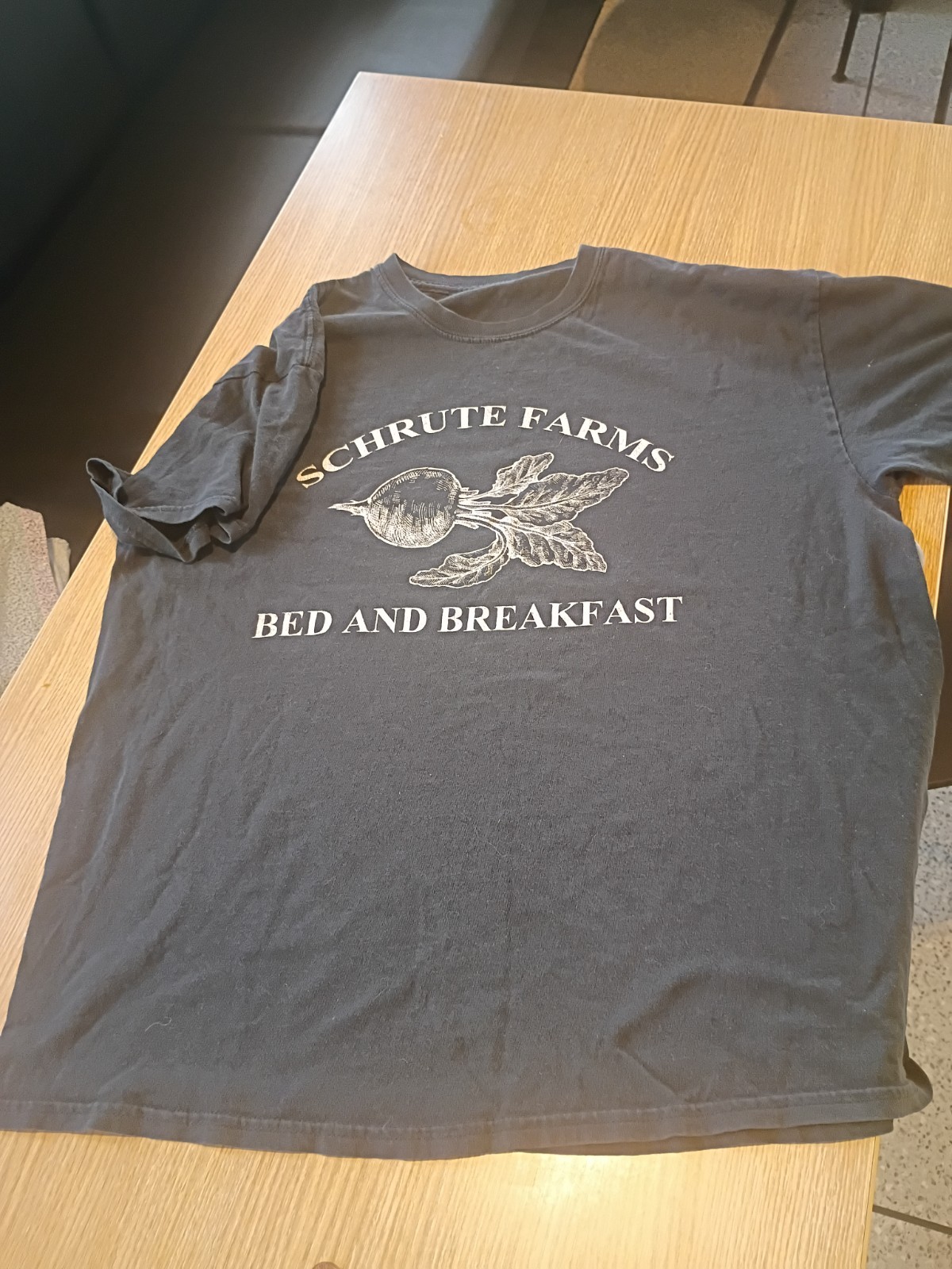 Men’s XL Gray Schrute Farms Bed and Breakfast Graphic Print Crew Neck T-Shirt