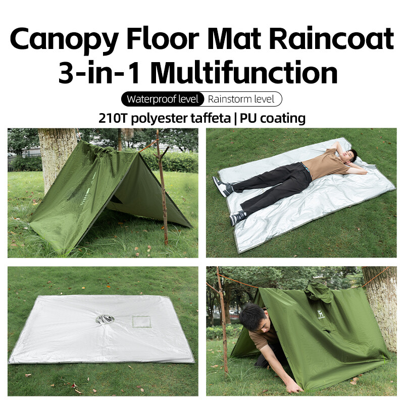 Qunature Rain Jackets Rain Poncho Raincoat Waterproof Camping Tent Blanket Tarp