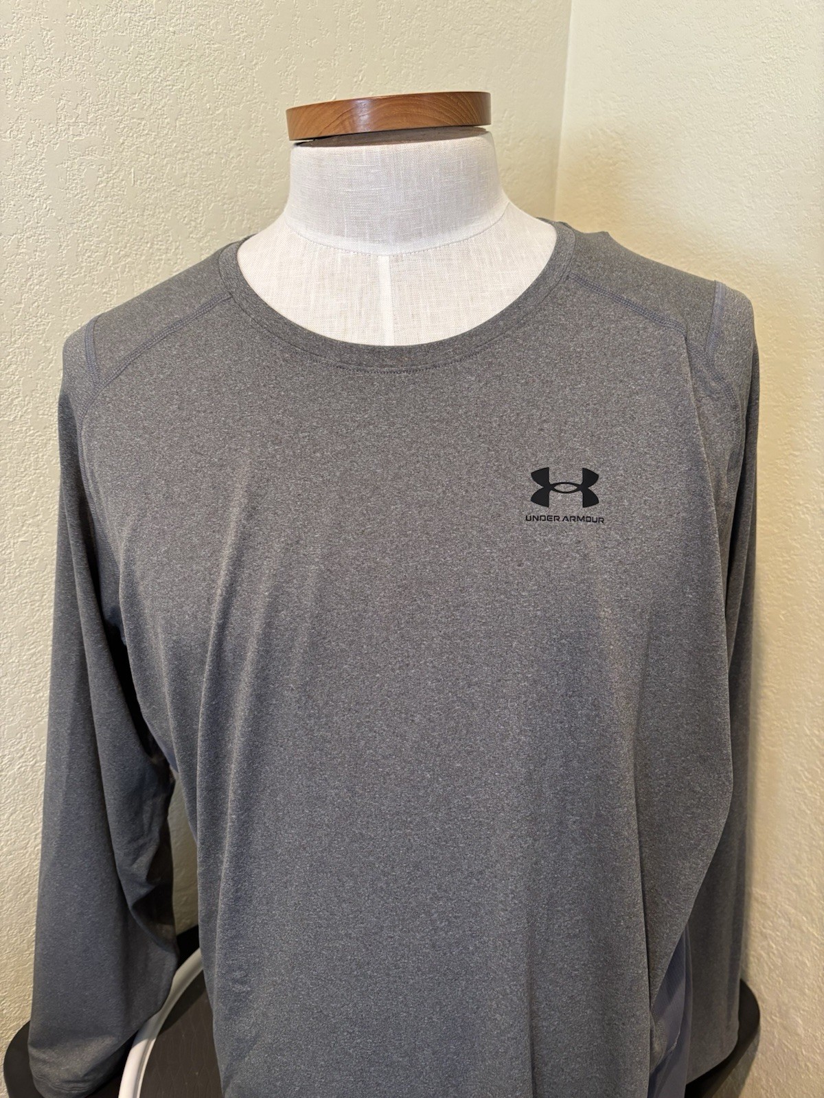 Under Armour Men HeatGear Armour Compression 4XL Long Sleeve Gray Shirt 1361524