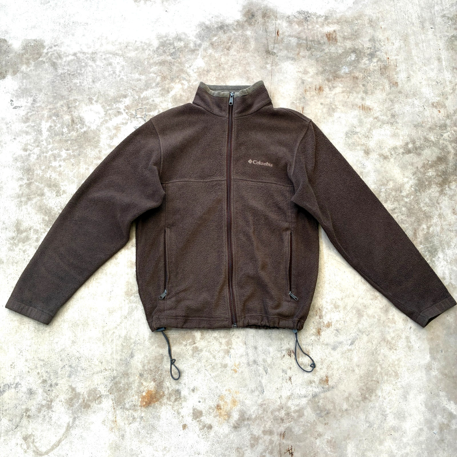 Vintage Columbia Jacket Men Medium Brown Fleece Full Zip Jacket Outdoors