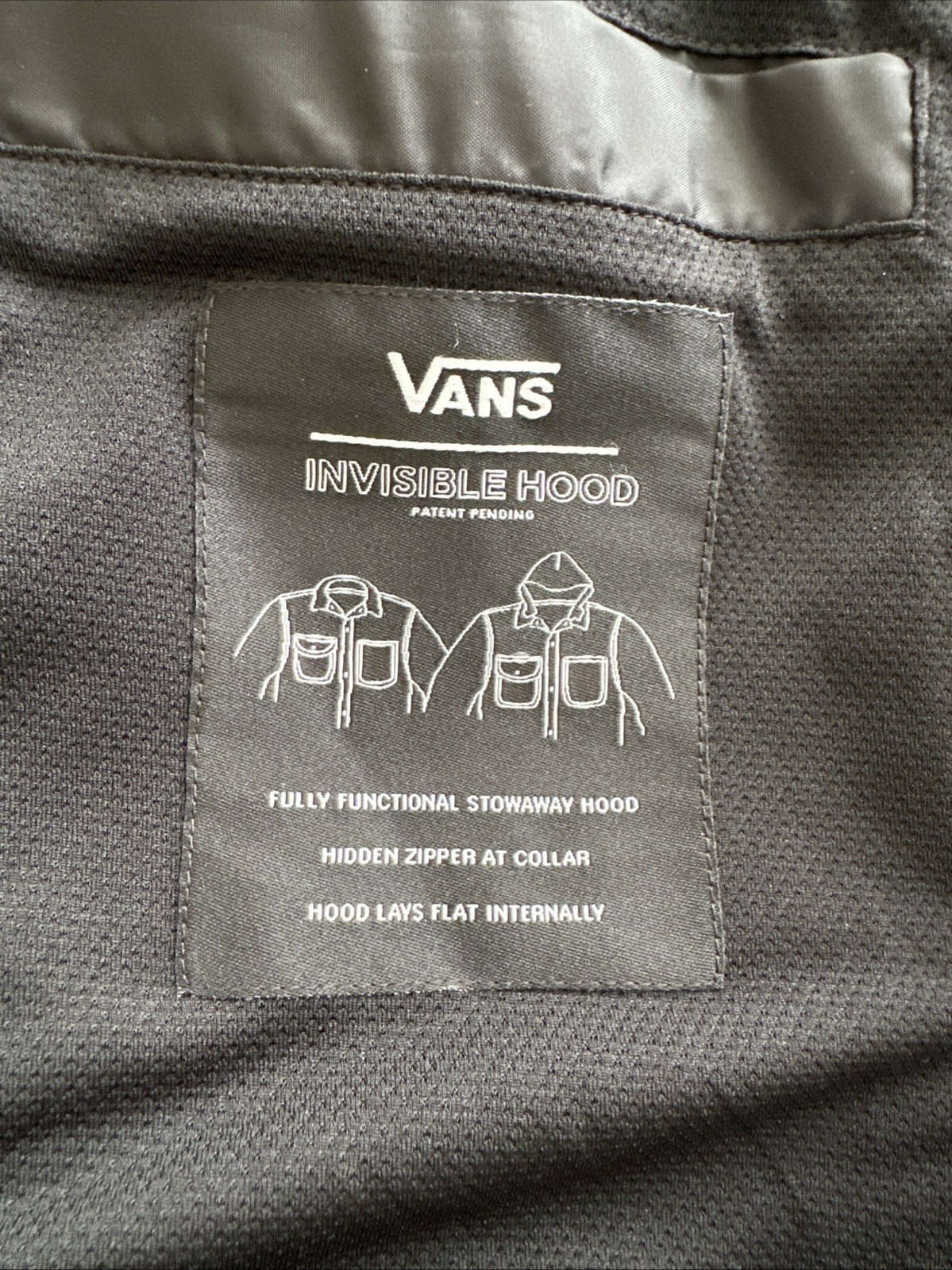 Vans Off The wall Canvas Hooded Zip Up Jacket Black Mens Size Large