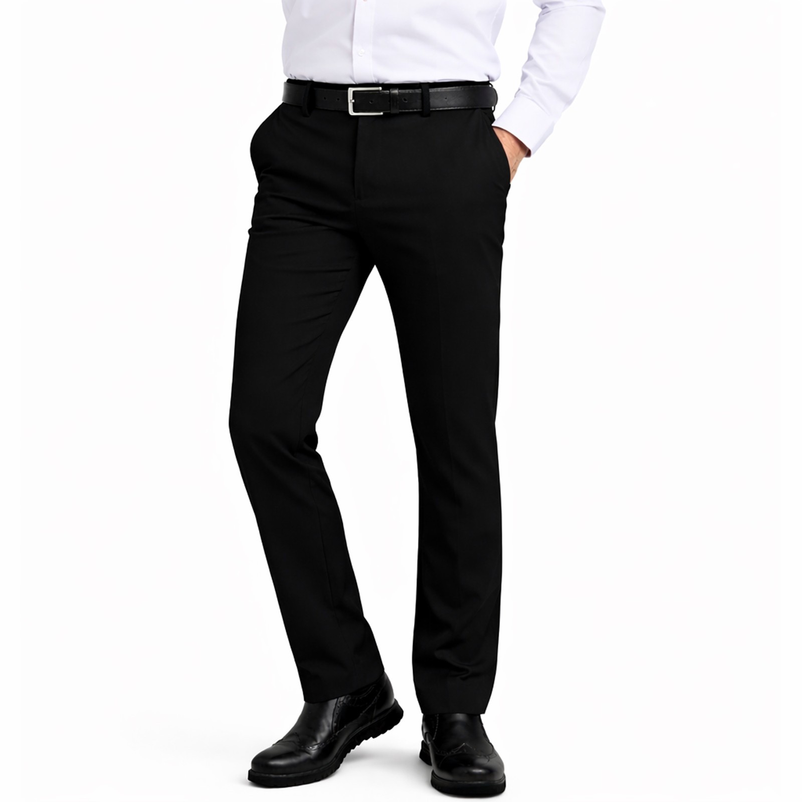 Mens Flex Stretch Slim Fit Dress Pants Premium Cotton (Size 30-40) NEW FREE SHIP