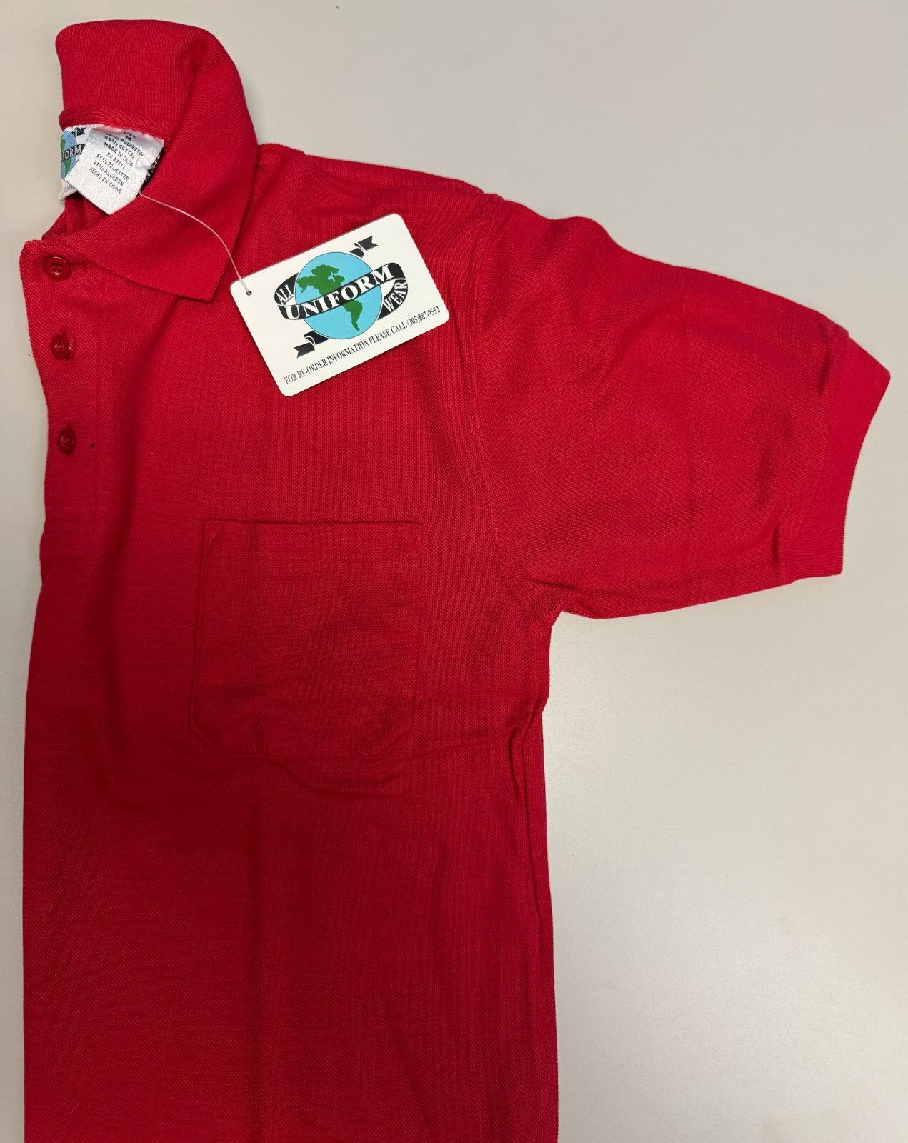 Men’s Pique Polo Shirt With Left Chest Pocket, Red