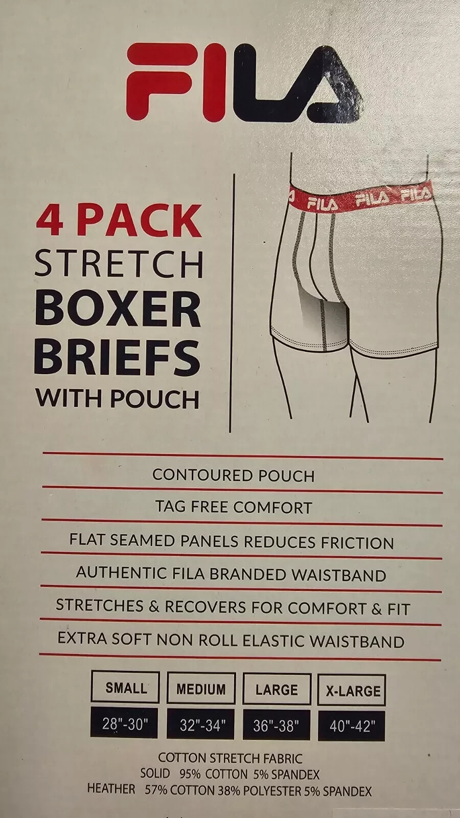 4 Pack Champion Men Athletic COTTON STRETCH Boxer Briefs XLARGE 40″-42″ $42 NIB