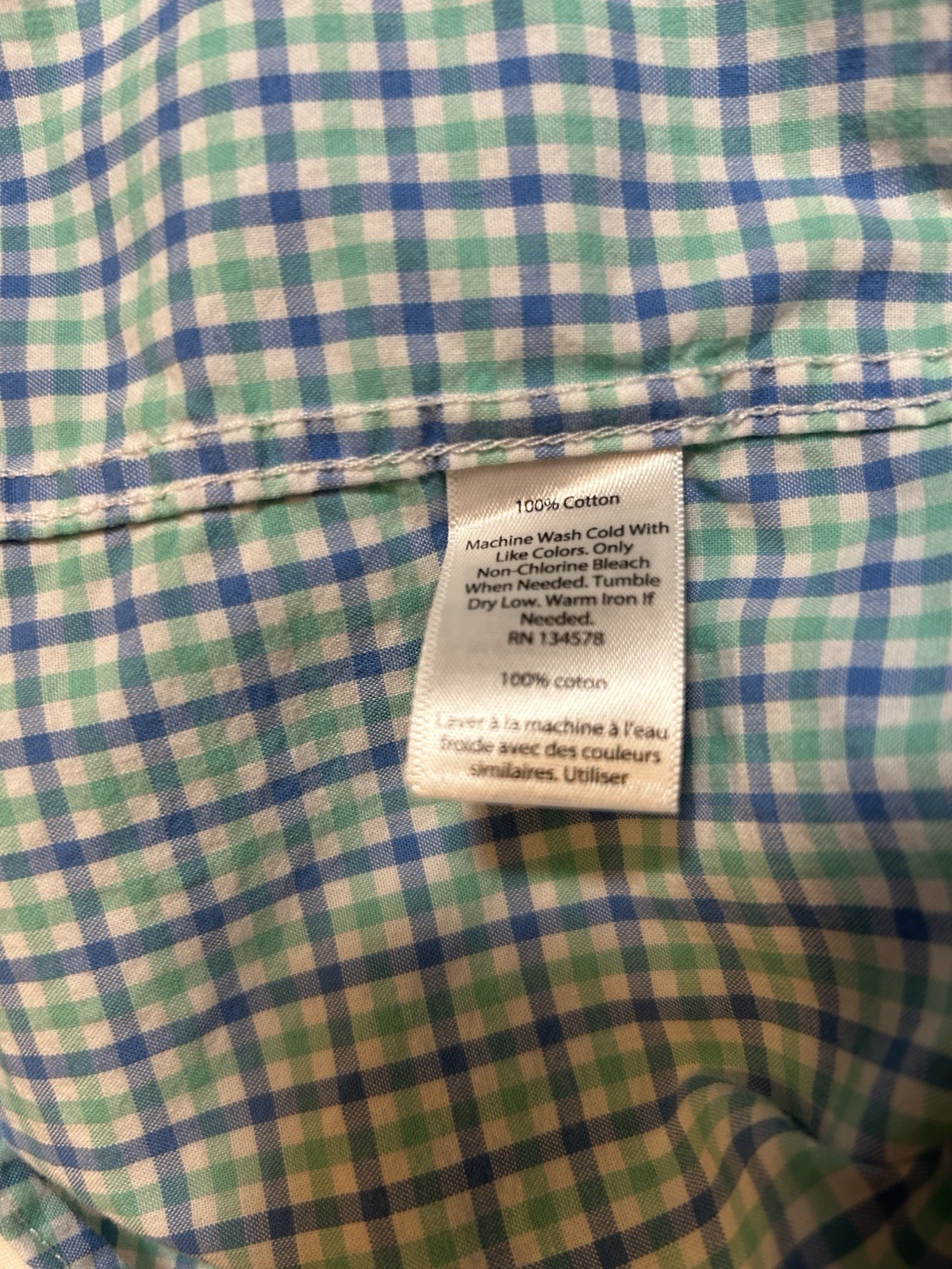 Vineyard Vines Men’s Slim Fit Long Sleeve Tucker Shirt Blue/Green Plaid Size XL