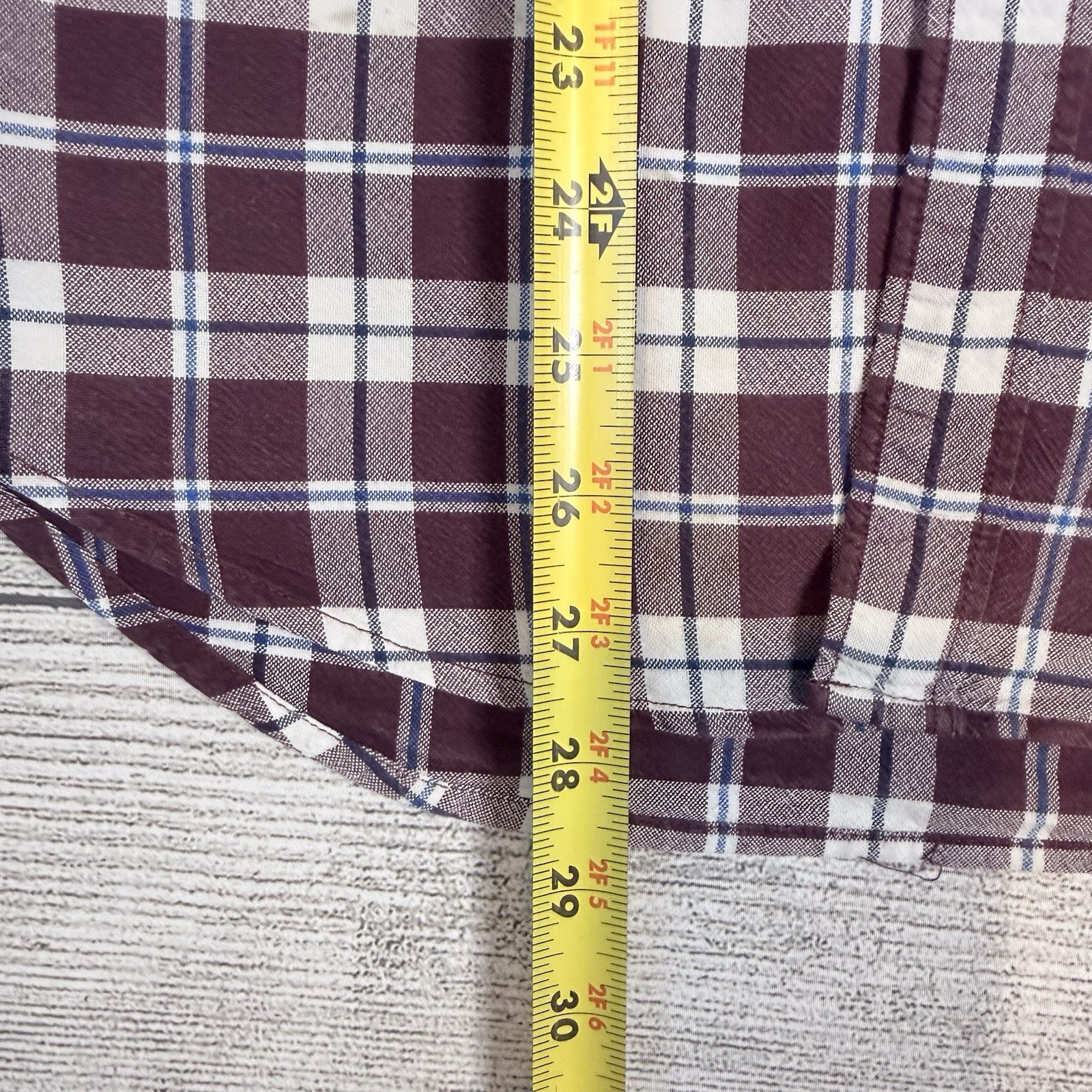 American Eagle Seriously Soft Plaid Button-Down Long Sleeve Burgundy M Gorpcore