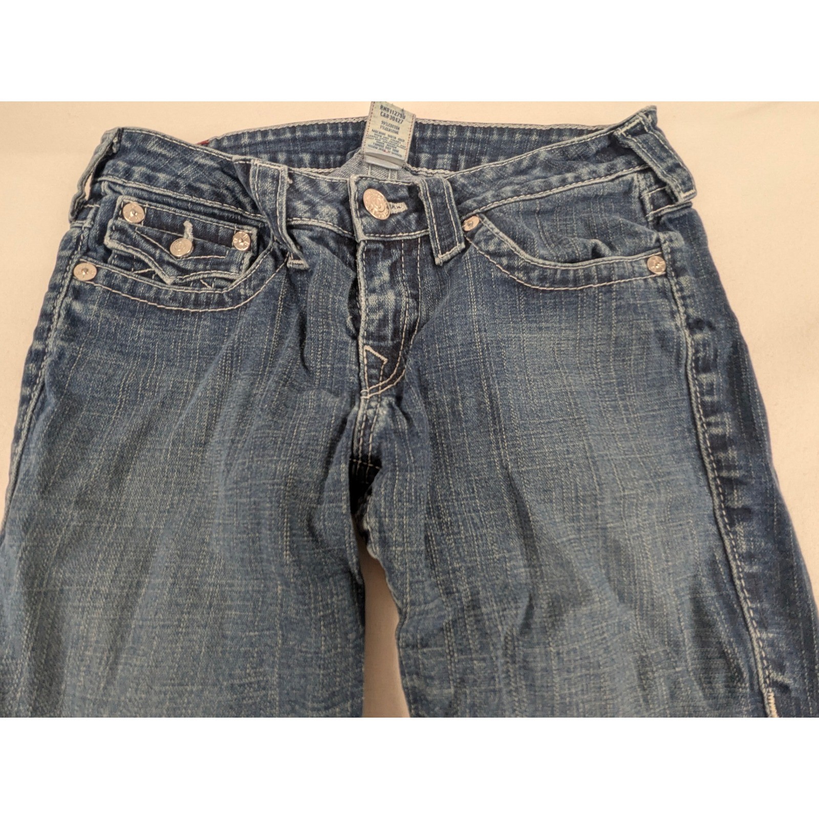 True Religion Billy Straight Leg Jeans Mens 31 Blue Medium Wash Made in USA