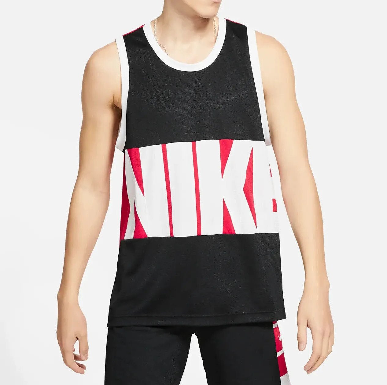 Nike Men’s Black/University Red/White Basketball Jersey (DA1041-011) Sizes L&XL
