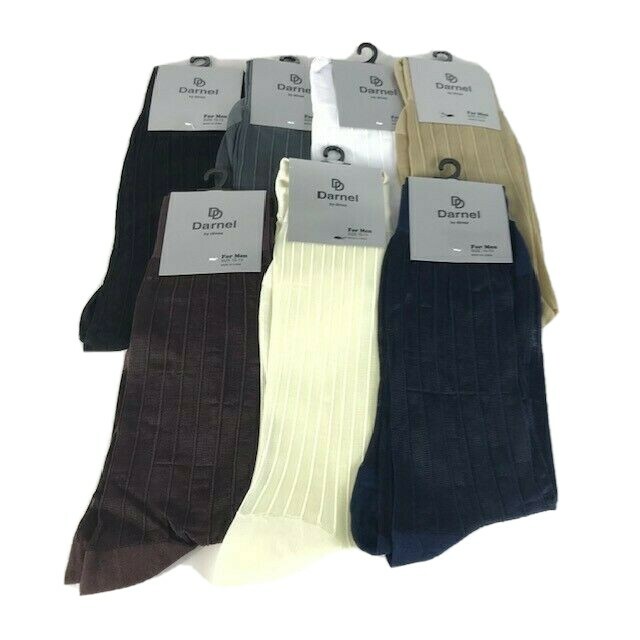 Darnel Men’s Sheer Dress Socks Assorted Colors 100% Nylon Mid Calf Size 10-13