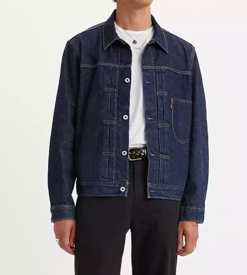 Levi’s Premium Type I Denim Jacket Selvedge Trucker Men’s Sizes XS-XXL Dark Wash