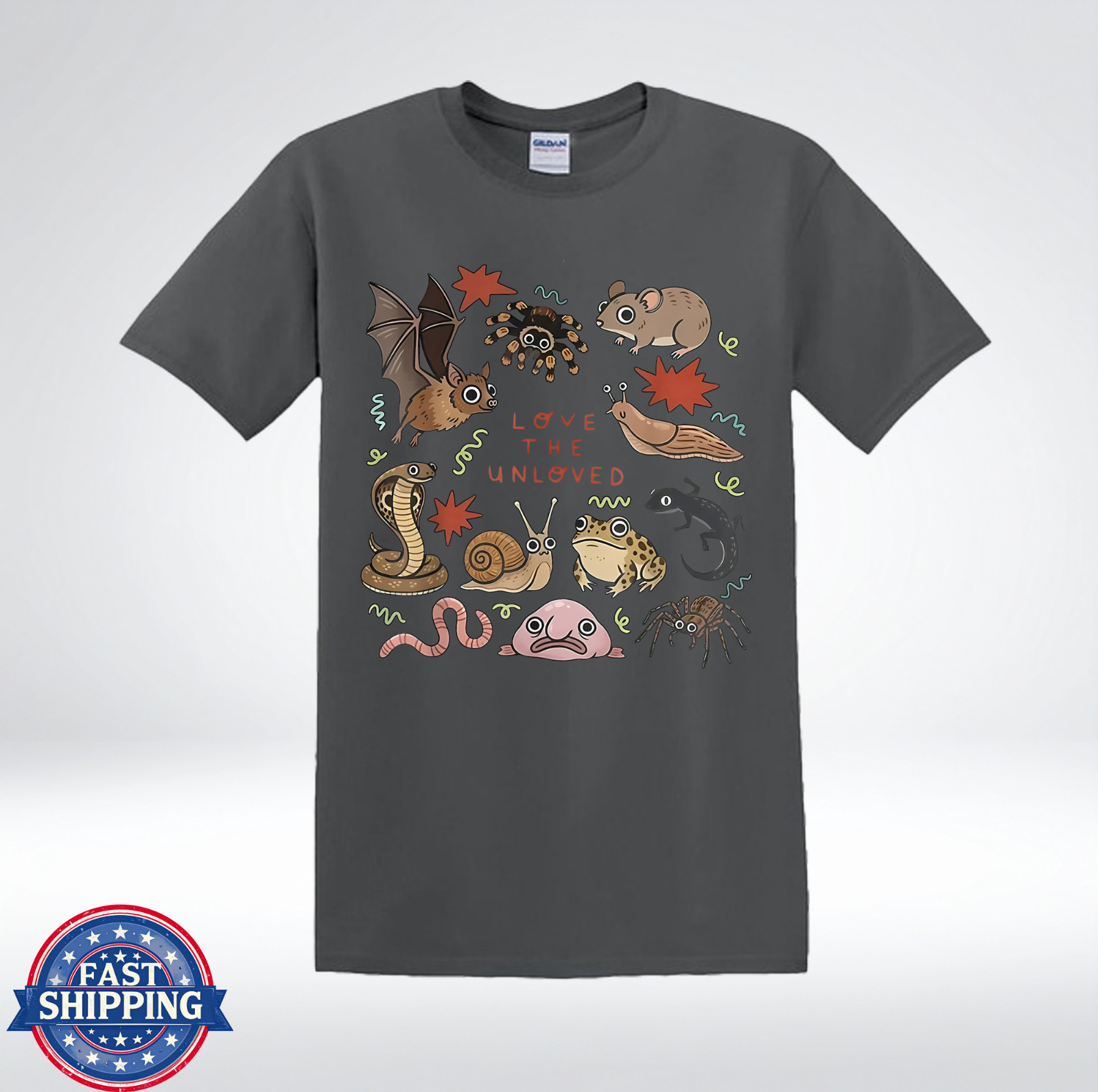 Love the Unloved Cute Creepy Critters Animal Lover Graphic T-Shirt
