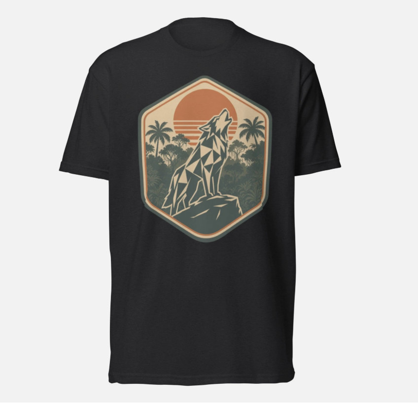 coyote T-Shirt, wolf mountain tee | Howling Animal Design, lightweight, soft