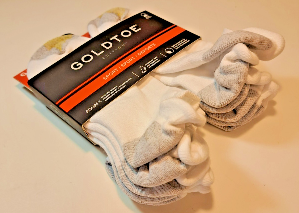 Gold Toe Casual Cushion Mens Socks No Show Ankle 6 Pair Shoe Sz 6-12.5 Sport