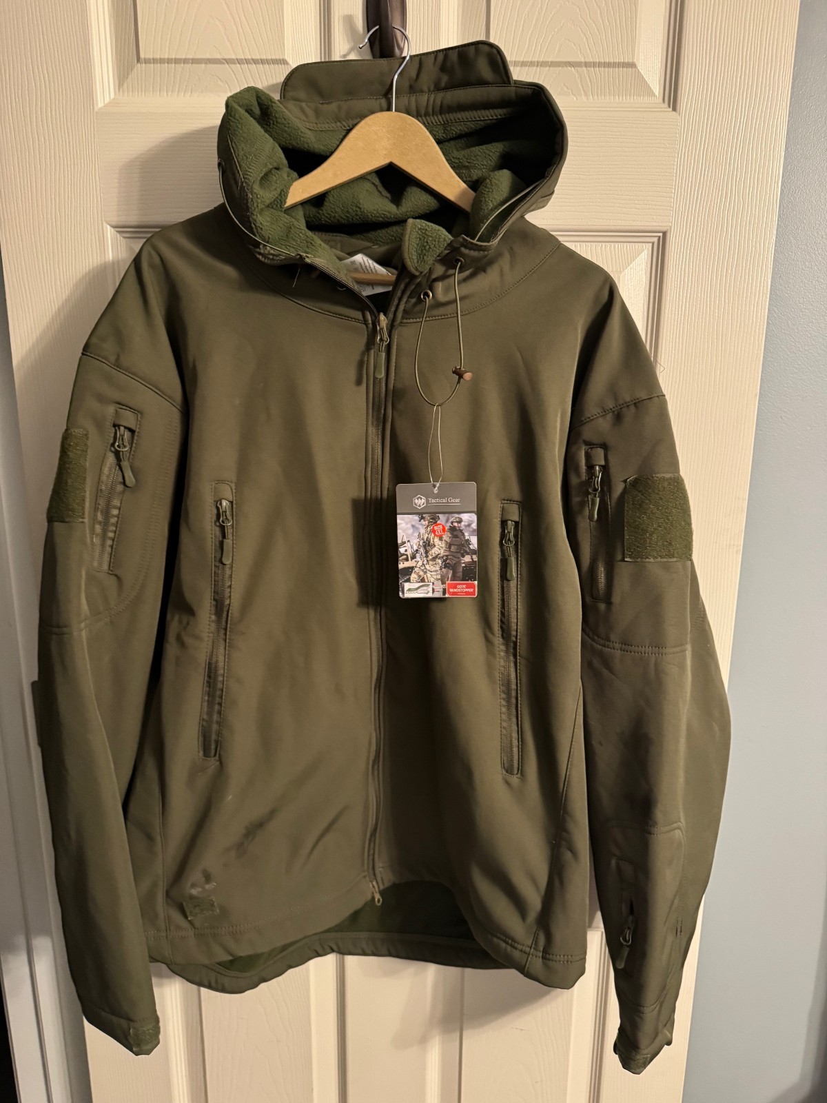 Tactical Gear Gore Wind Stopper Fleece Lined Jacket Olive Green Men’s 4XL