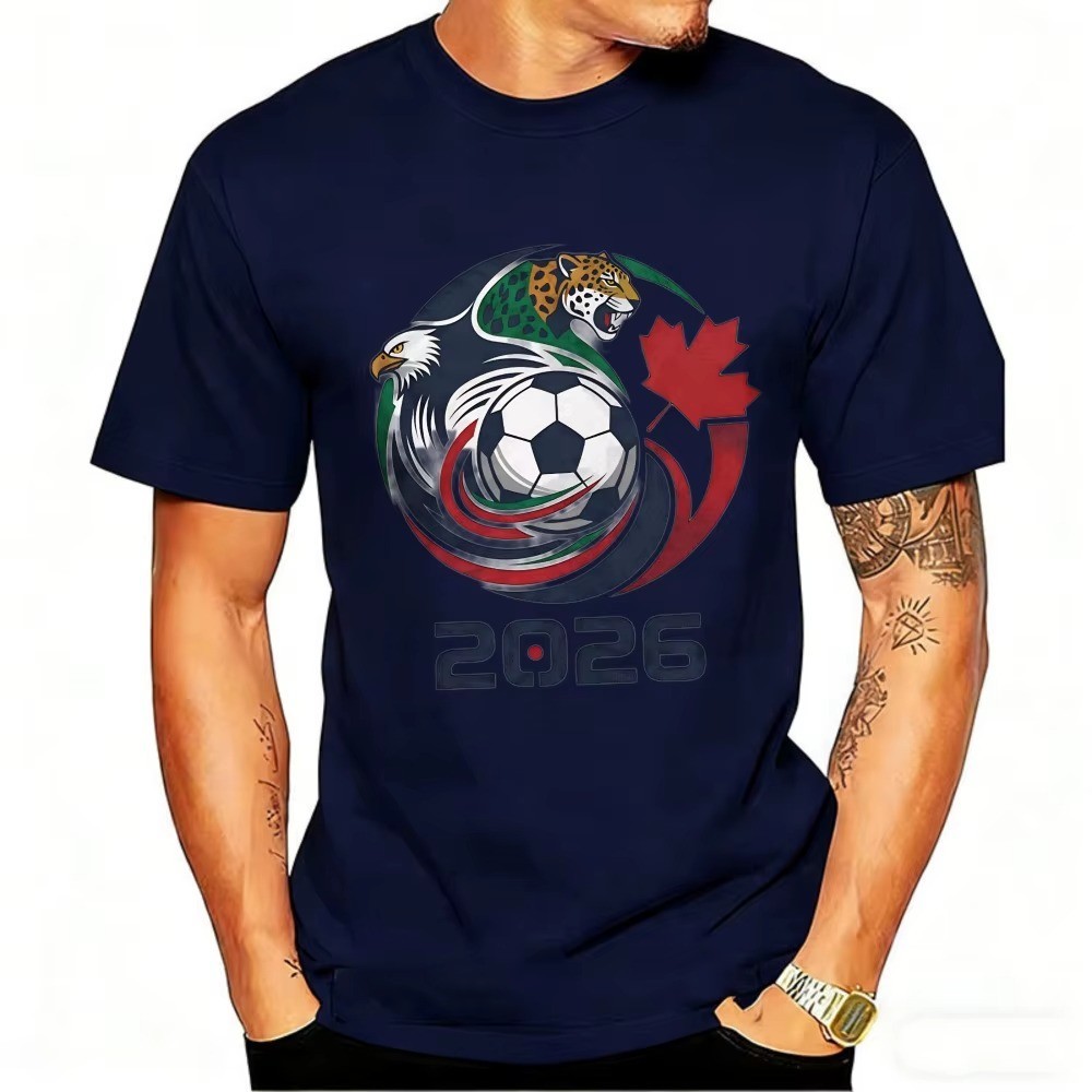 2026 Football T-Shirt USA Canada Mexico Eagle Jaguar Fan Shirt Mens