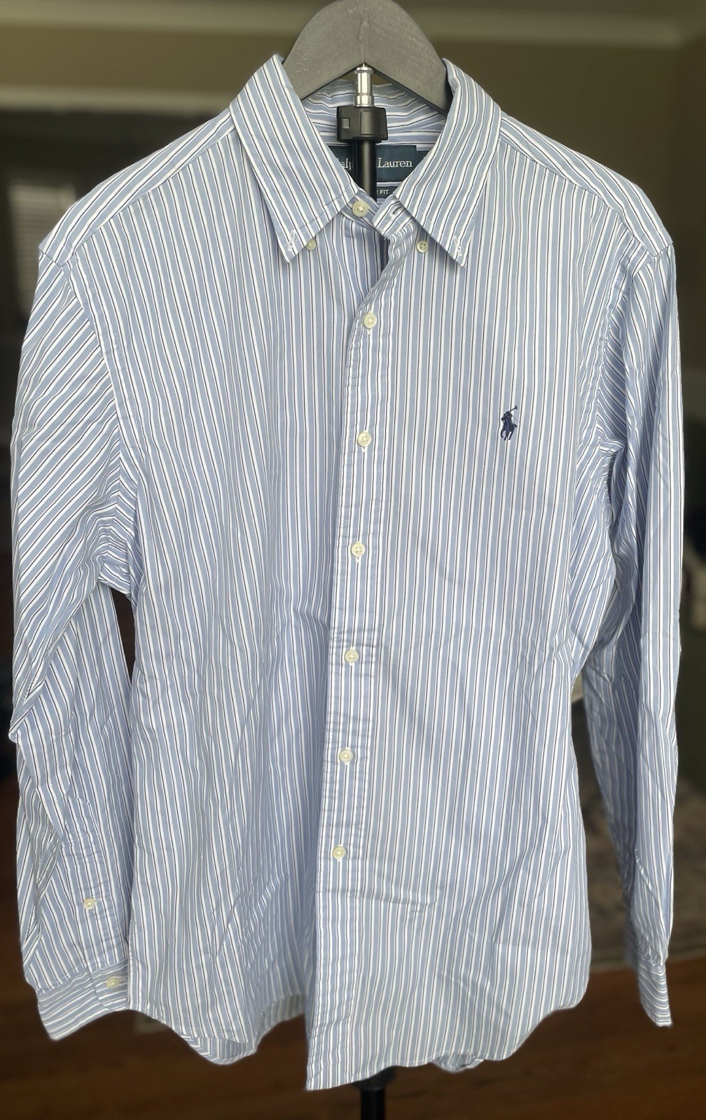 Polo Ralph Lauren Men’s M Classic Fit Long Sleeve Button Down Blue/White