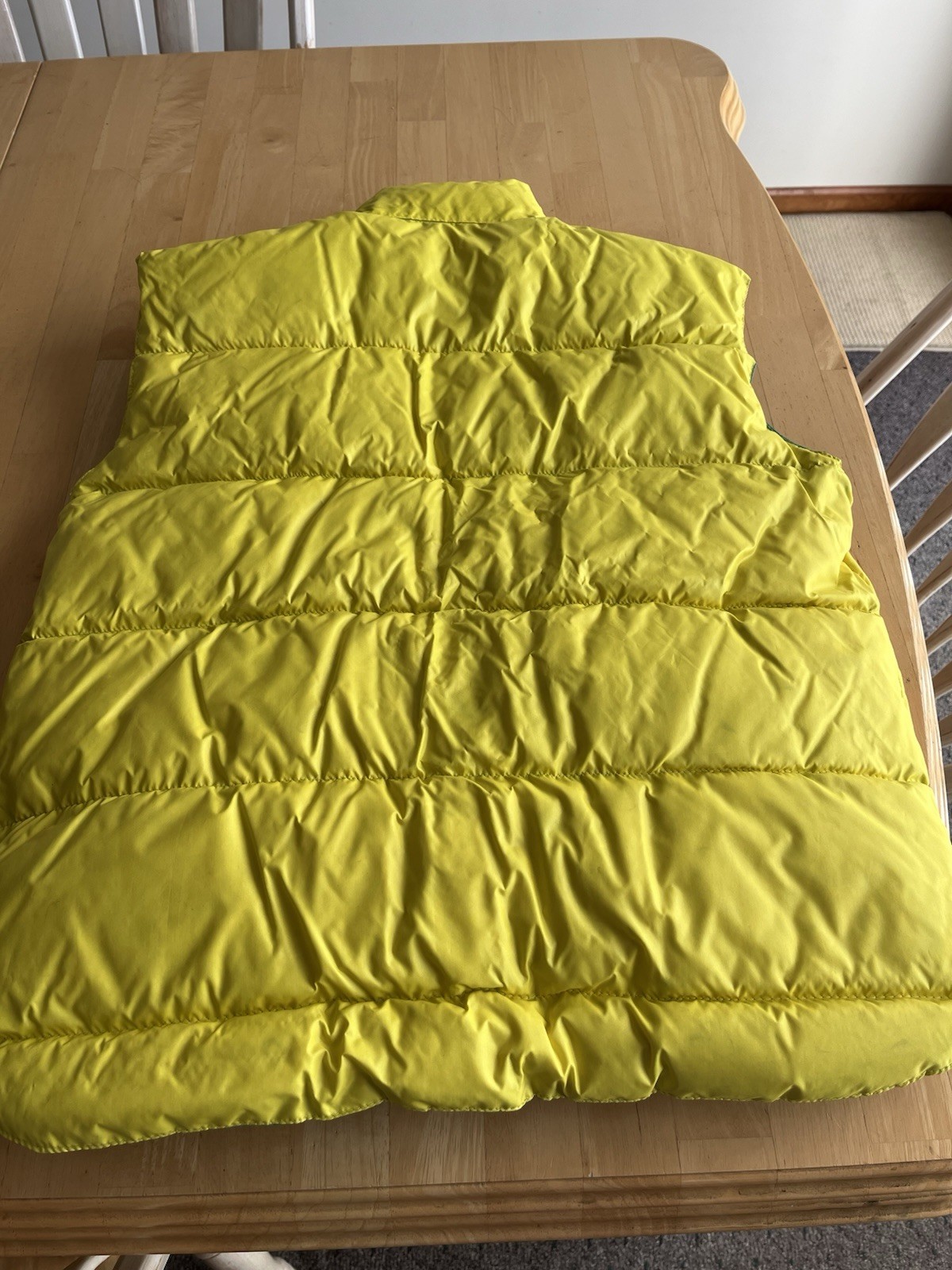 Rare Vernors Reversible Down Puffer Vest Full Zip/Snap Yellow/Green Small