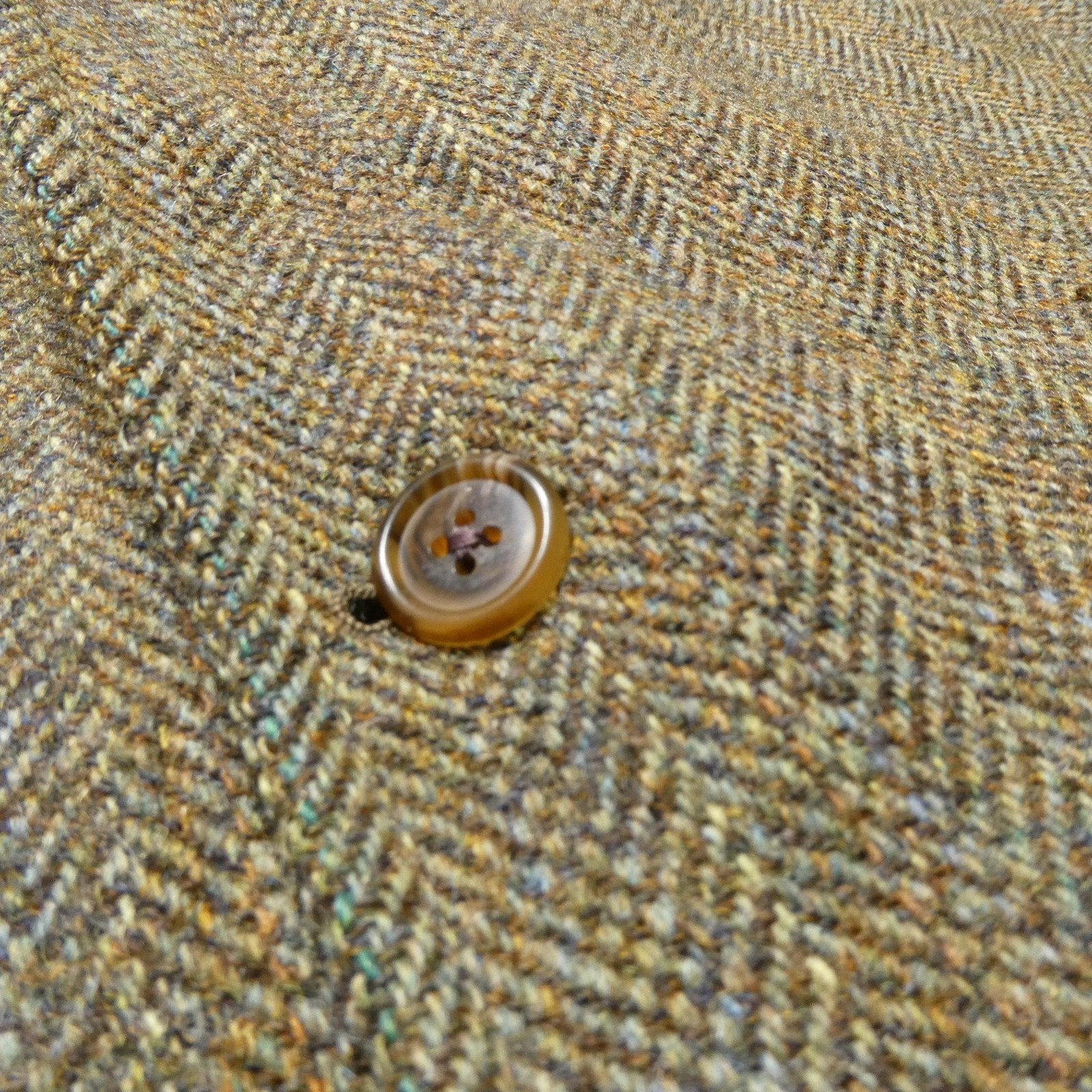 Southwick Blazer Mens 44 Long Brown Twill by Dayton Herringbone Wool Tweed