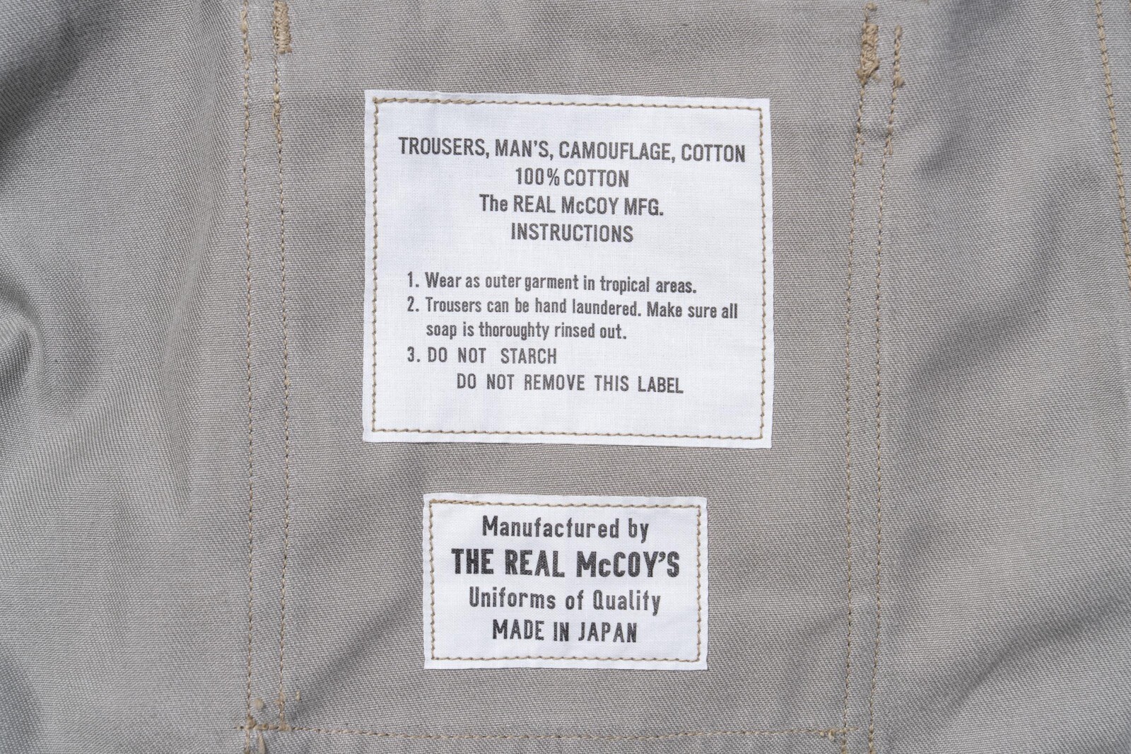 THE REAL McCOY’S TIGER CAMOUFLAGE TROUSERS TADPOLE Cargo pants MP25003 JAPAN NEW