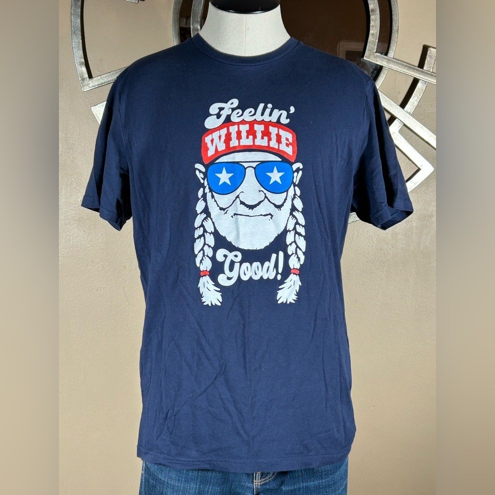 Willie Nelson “Feelin’ Willie Good” Jedco Men’s MD Patriotic Graphic T-shirt