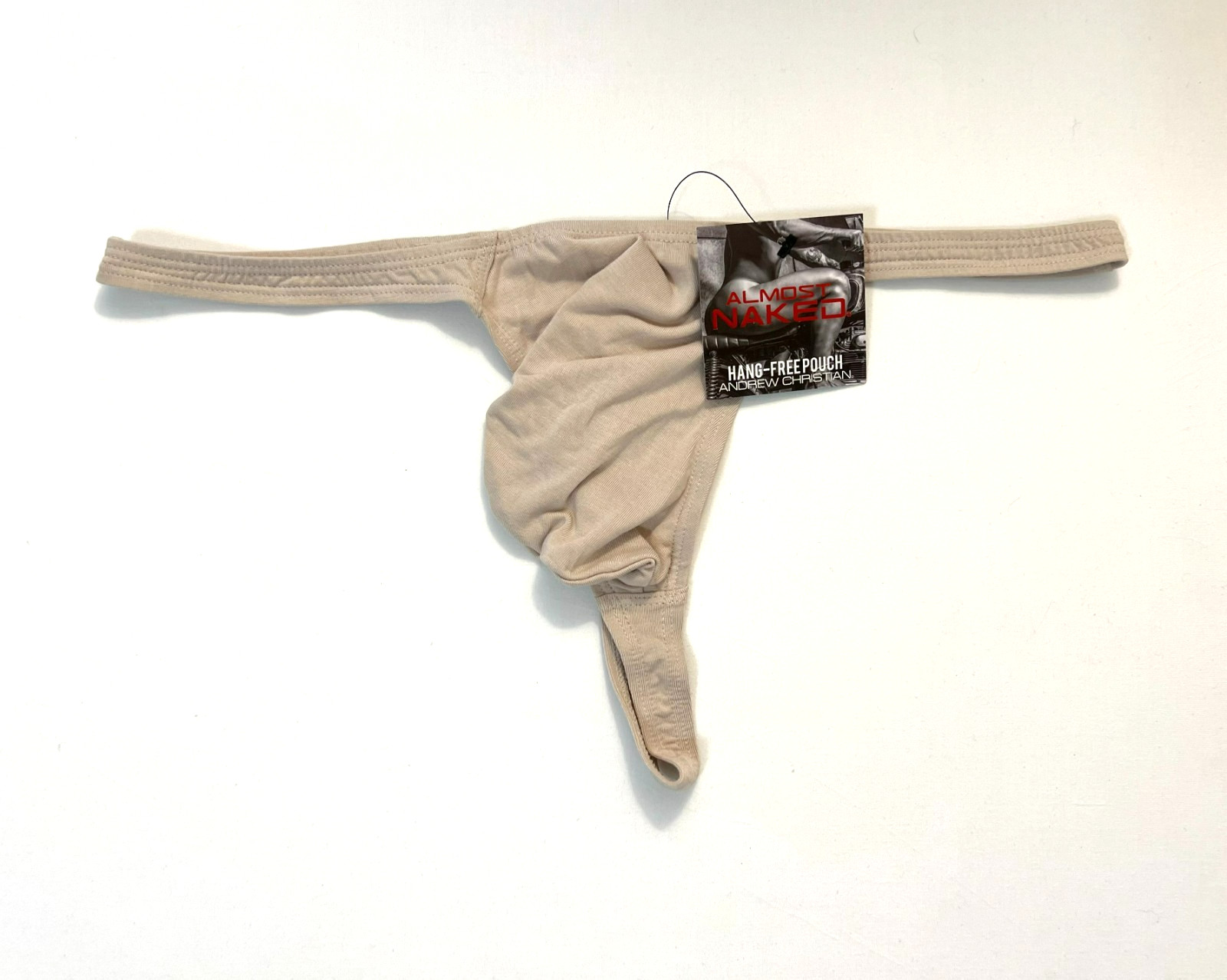 Andrew Christian Size XL Solid Ultra Low-Rise No-Show T-Back Thong – Taupe