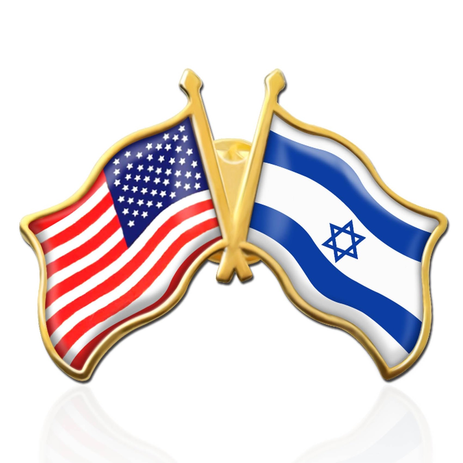 6 Pcs American Israel Friendship Lapel Pins Double Flag Lapel Pin Badge Souvenir