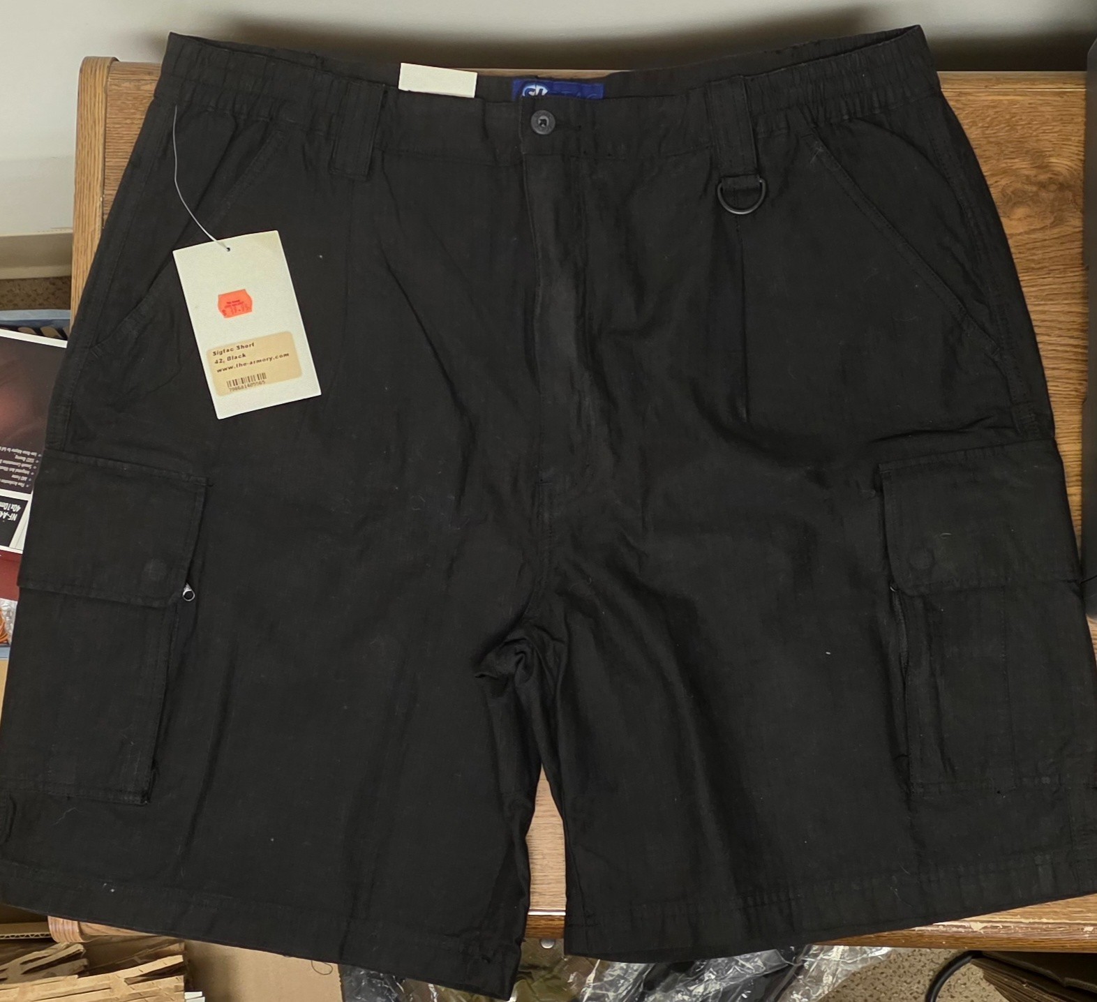 Vintage SigTac Cargo Shorts Tactical Ripstop Size 42 Black Utility Hiking