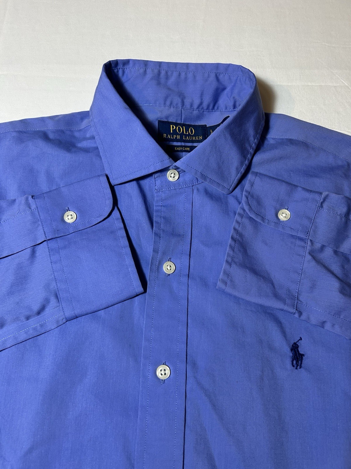 Polo Ralph Lauren Blue Dress Shirt Mens Long Sleeve Button Down Size Large