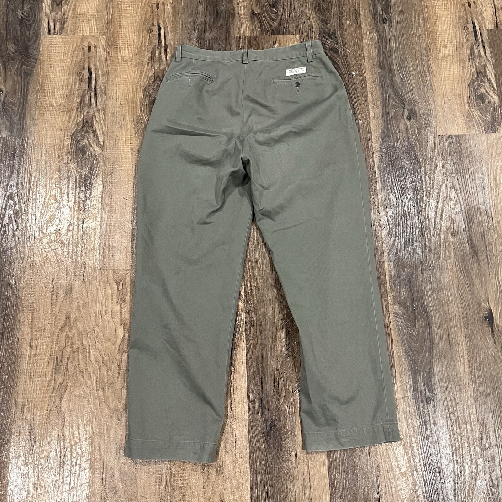 Vintage Polo Ralph Lauren Andrew Pant 33×30 (32×29) Olive Green Double Pleated