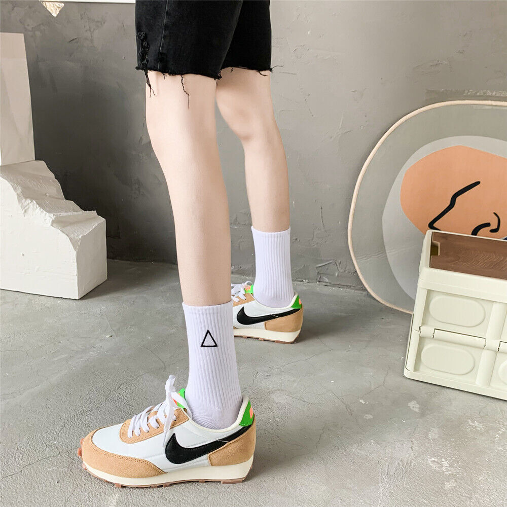 Women Men Cotton Athletic Sports Crew Socks Striped Over Ankle Casual Classic US