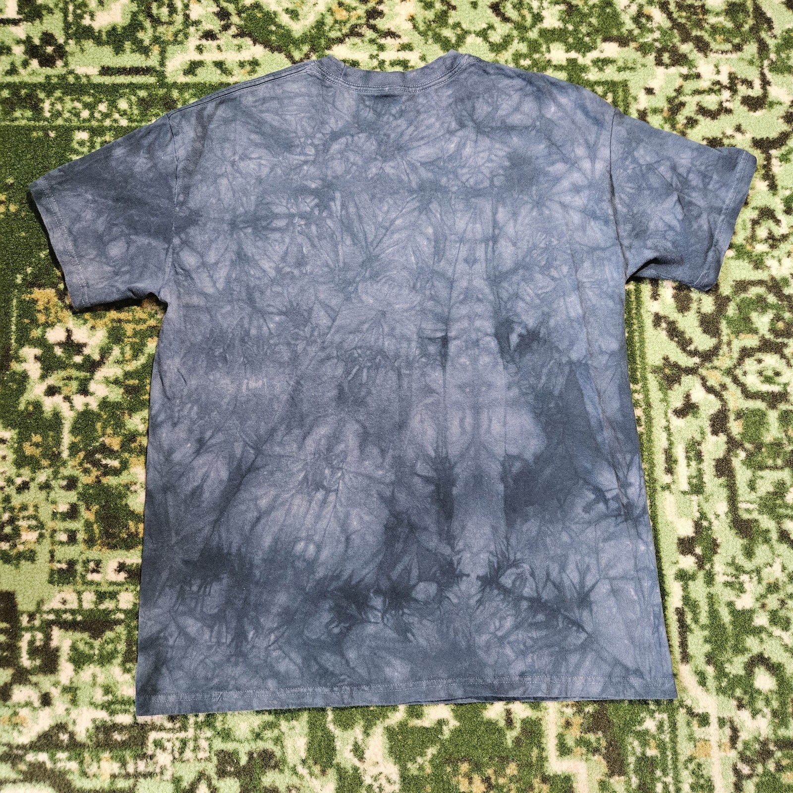 Y2K The Mountain Wolves Shirt Howling Moon Antonia Neshev AOP Blue Tie Dye Large