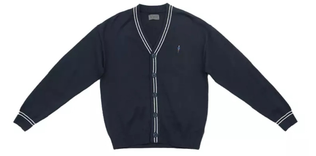 Giordano Cardigan Mens XL Button Front Black Cotton Contrasting Trim Pockets