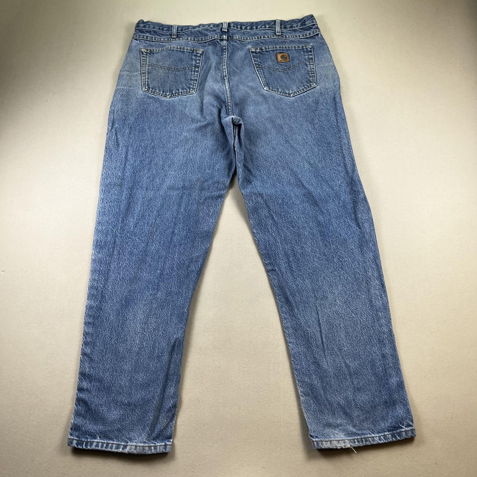 Carhartt Jeans Mens 42×30 Blue Denim Relaxed Straight Stone Wash Workwear B17