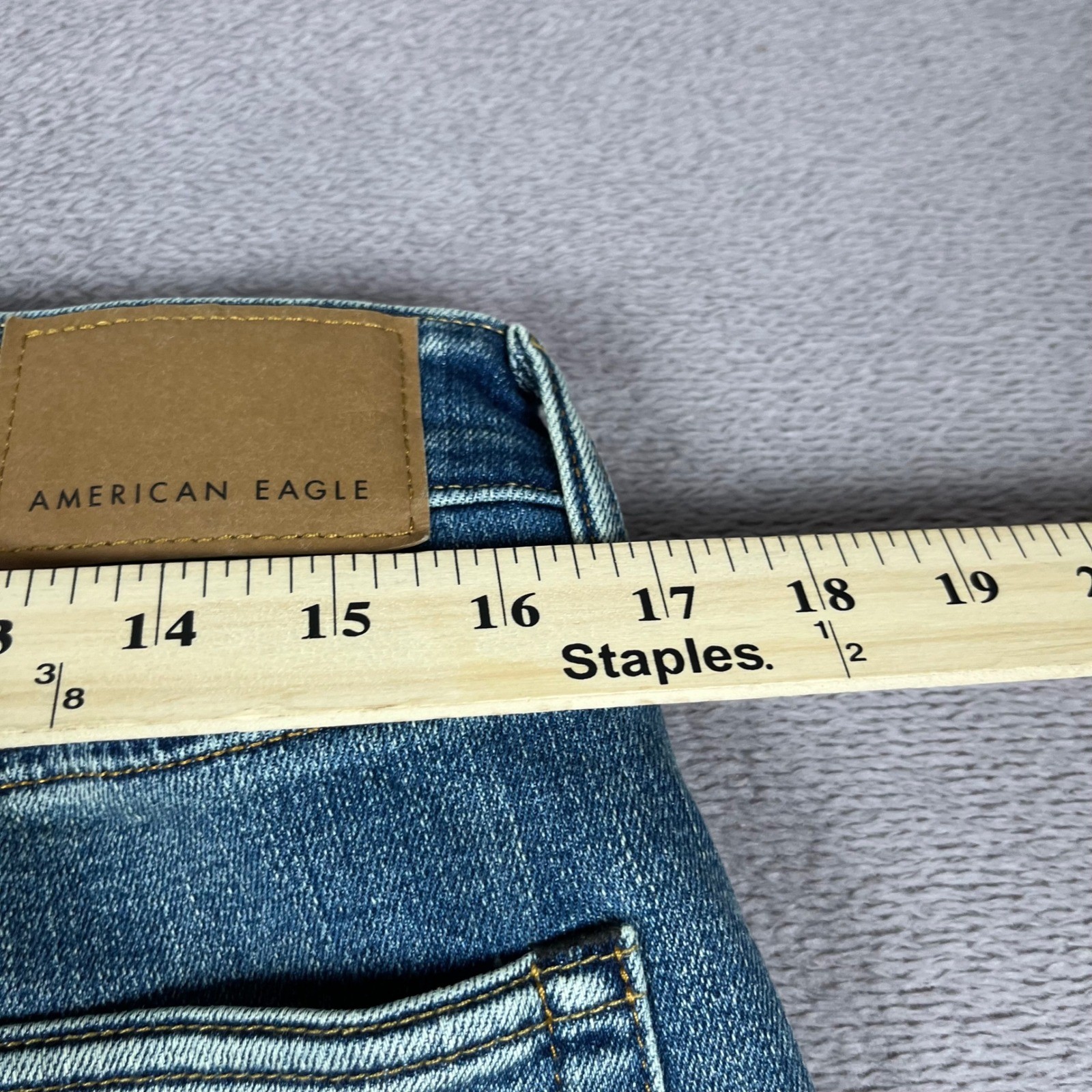 American Eagle Airflex+ Original Straight Jeans 32×34 Medium Tinted Blue 0622