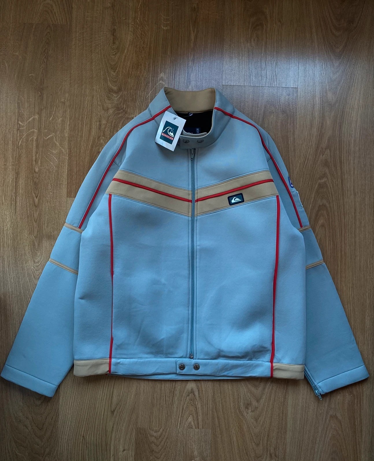 Quiksilver Biker Bomber Jacket – Vintage Y2K Style – Grey – Size S – NWT
