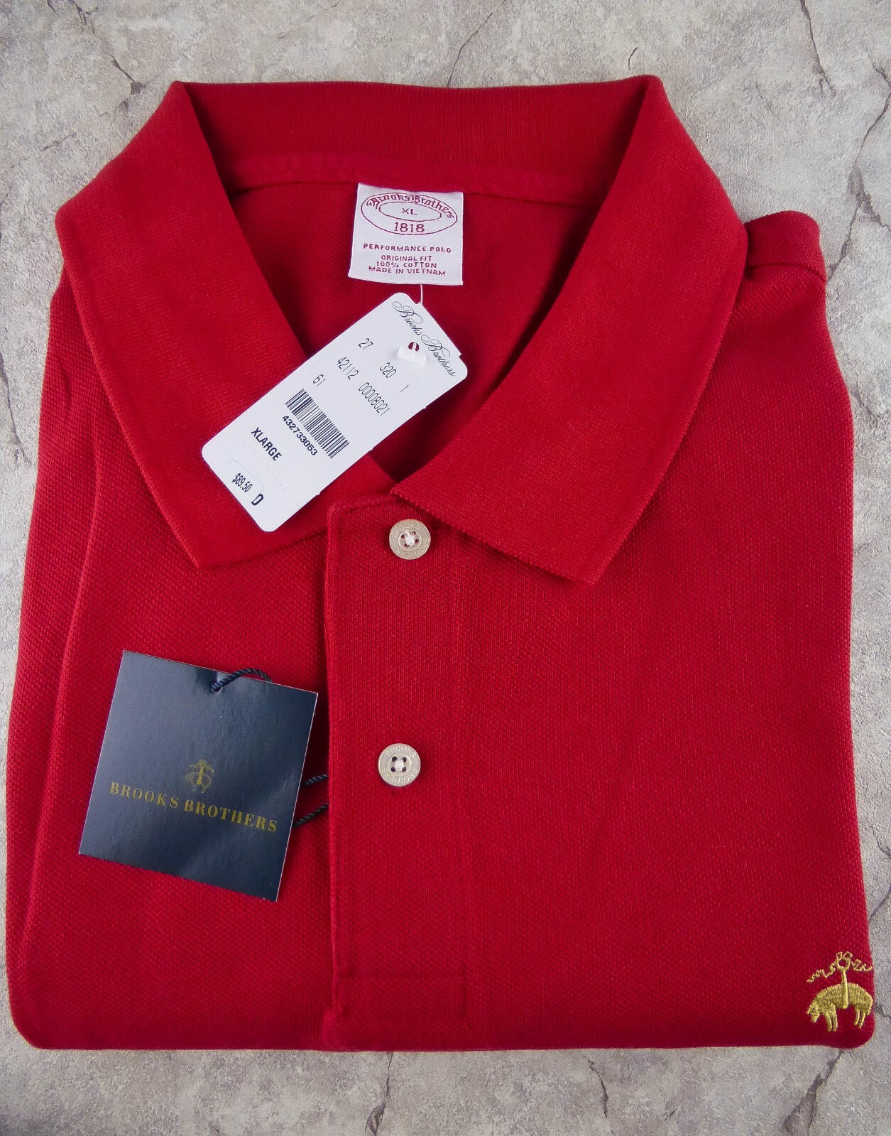 BROOKS BROTHERS POLO SHIRT 1818 Men’s Performance ORIGINAL Fit L XL 2XL New $89