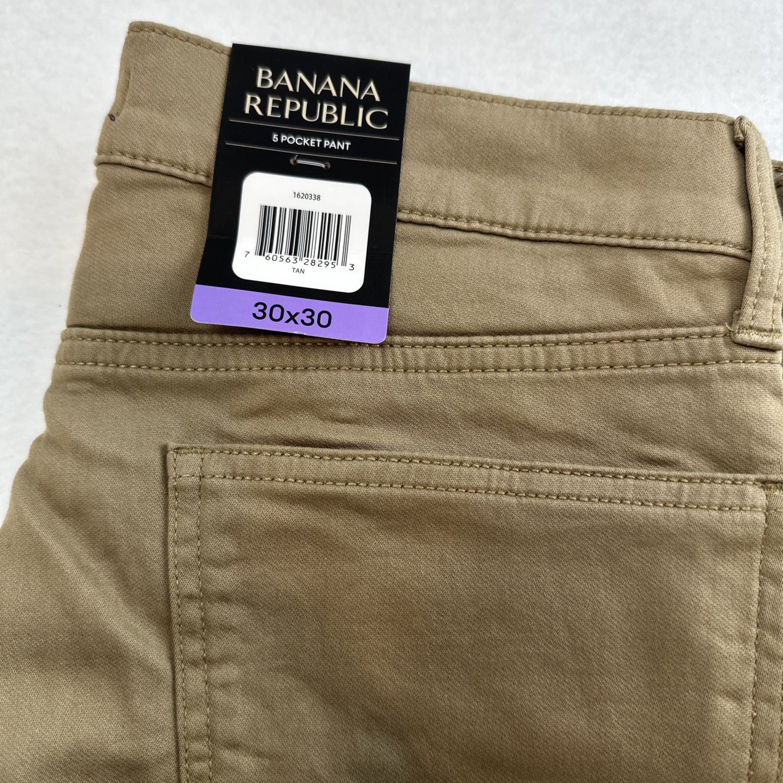 BANANA REPUBLIC Mens Slim Fit Tan 5 Pocket Pants Size 30×30 Slight Stretch NWT