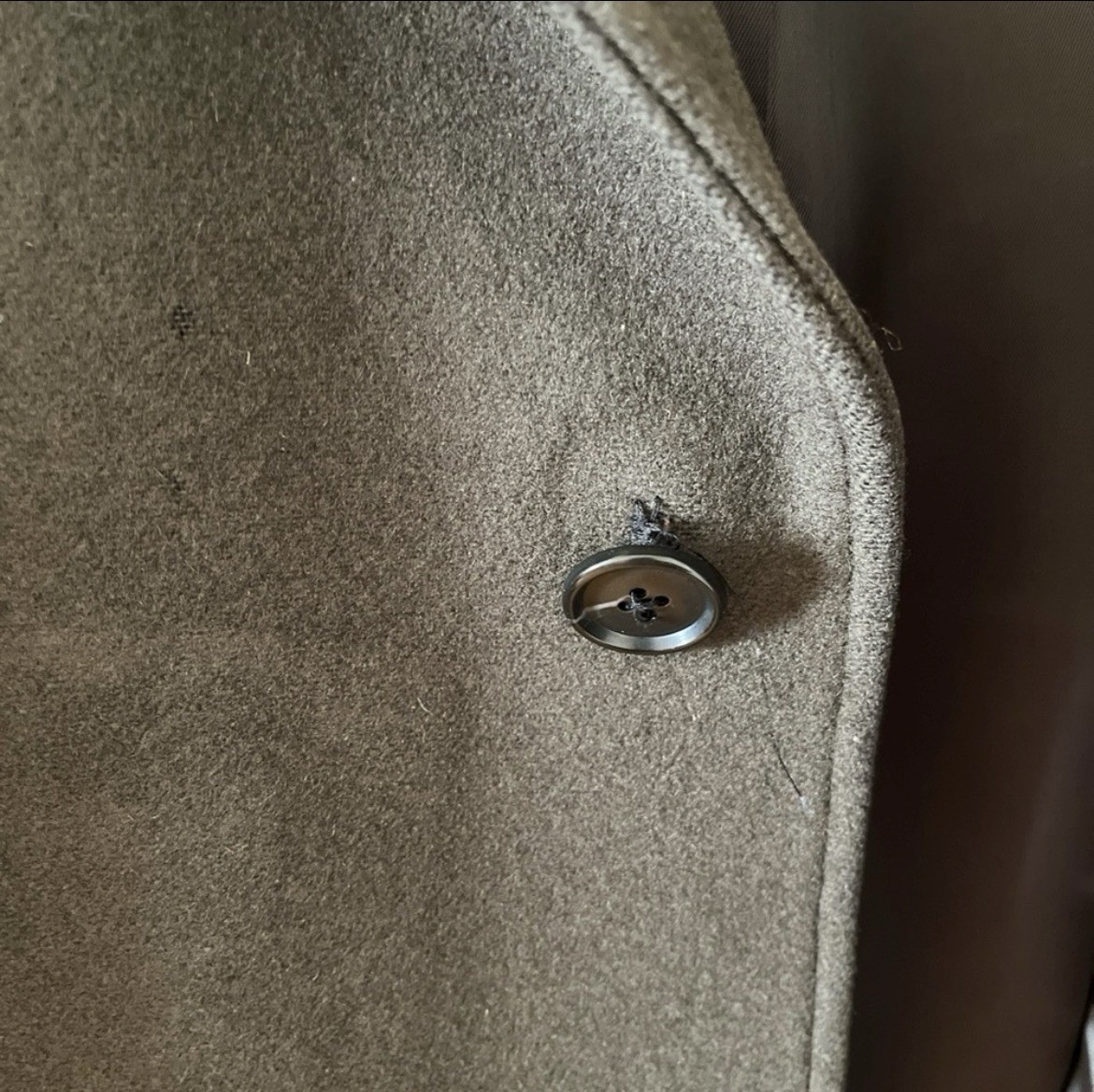 CLUB MONACO Double-Breasted Dark Olive Coat 44R