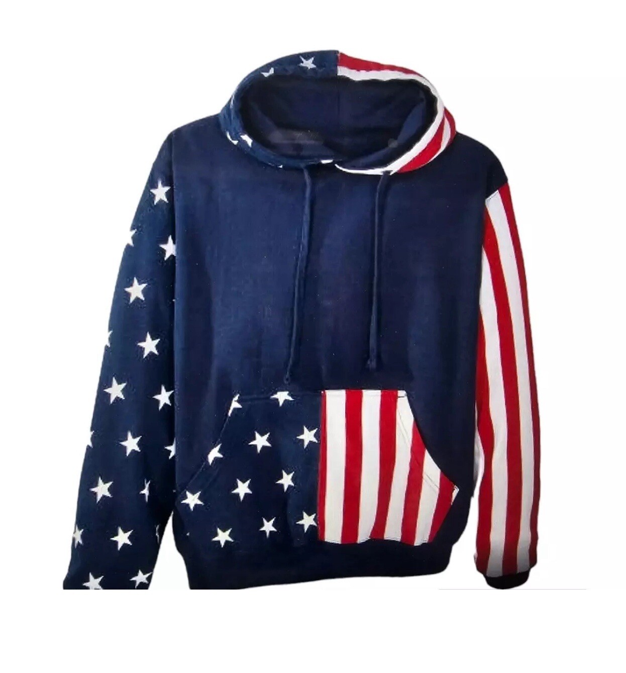 AMERICAN FLAG NAVY/RED HOODIE SWEATSHIRT SIZE SMALL-MEDIUM-LARGE-EXTRA LARGE