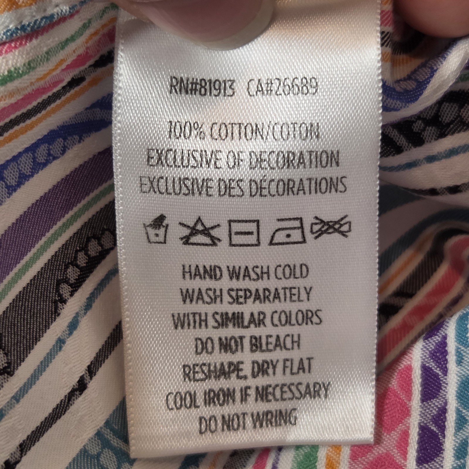 Robert Graham Men’s Large Colorful Striped Textured Embroidered Button-Up Dress
