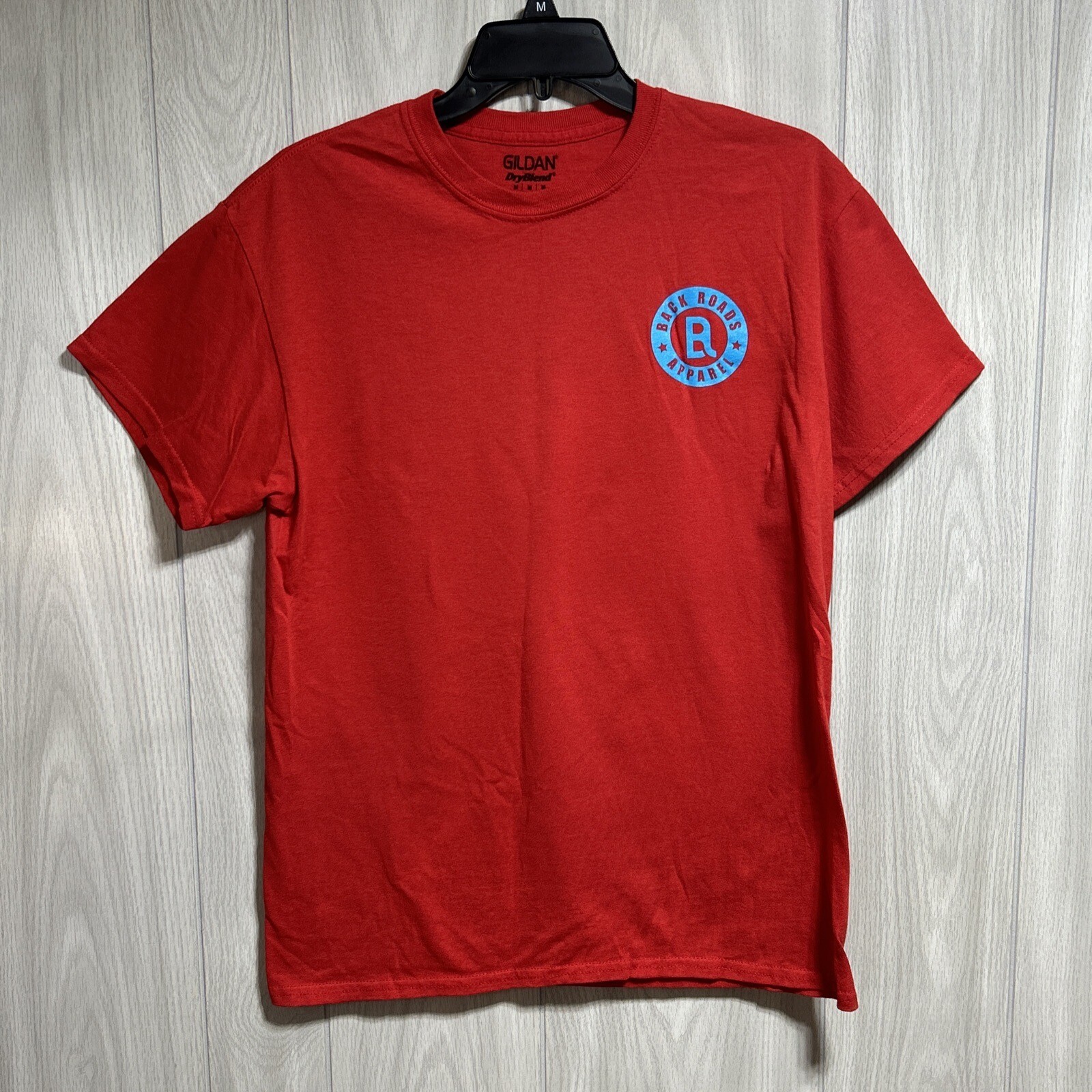 Backroads Apparel Gildan Dry Blend Red Short Sleeve Shirt Size Medium Men’s