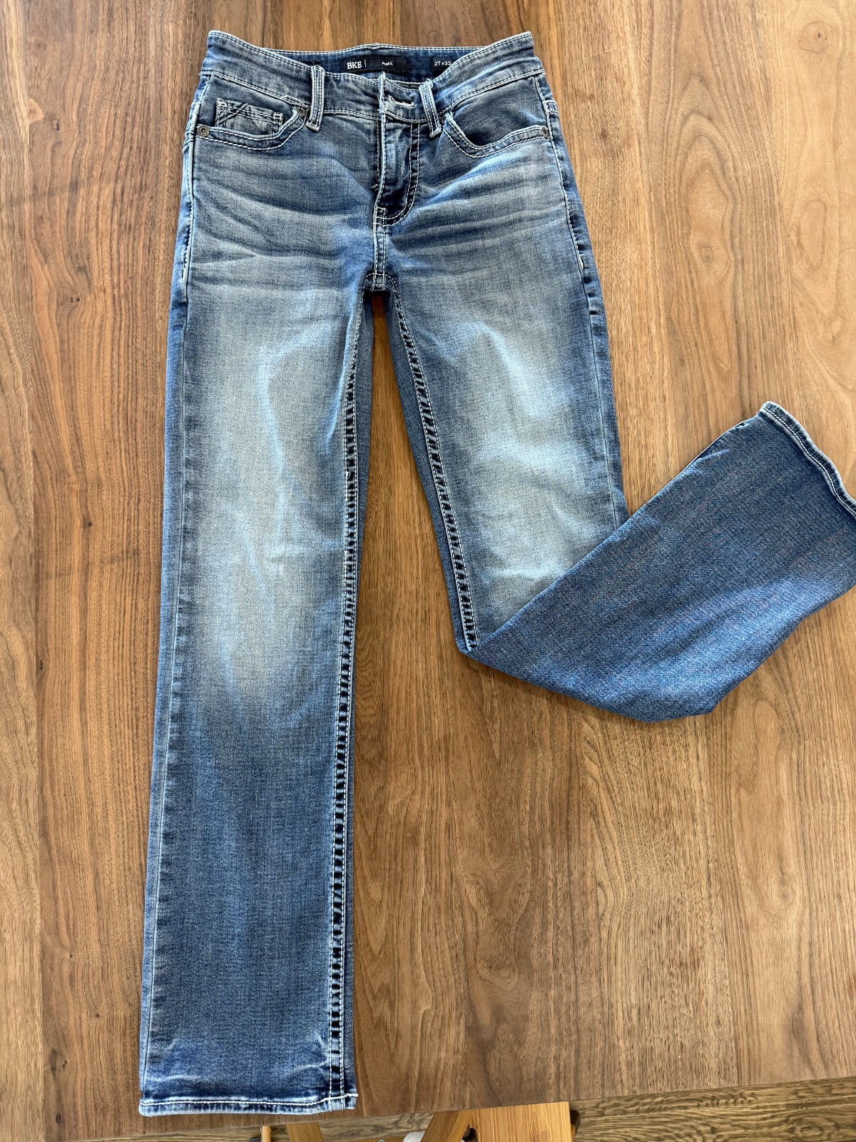 BKE Aiden Men’s Jeans, Buckle Brand, 27X32, Straight Leg, Medium Wash