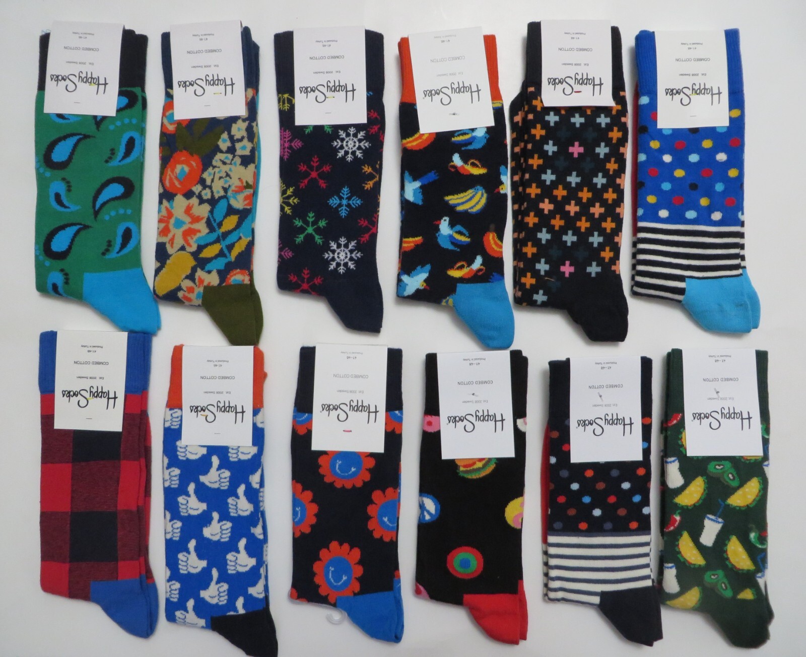 Happy Socks Men’s Classic Crew Sock, Shoe Size 10 – 13 Soft Cotton 1 Pack